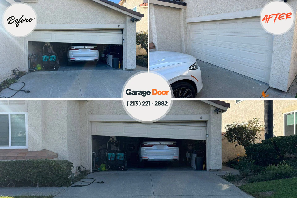 Before and after: garage door repair Franklinton, NC